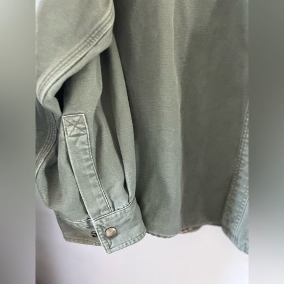 Vintage Carhartt Flannel-Lined Green Shirt Jacket - Picture 5 of 11
